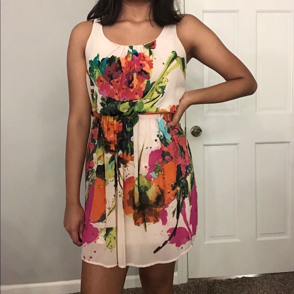 Cream flower dress